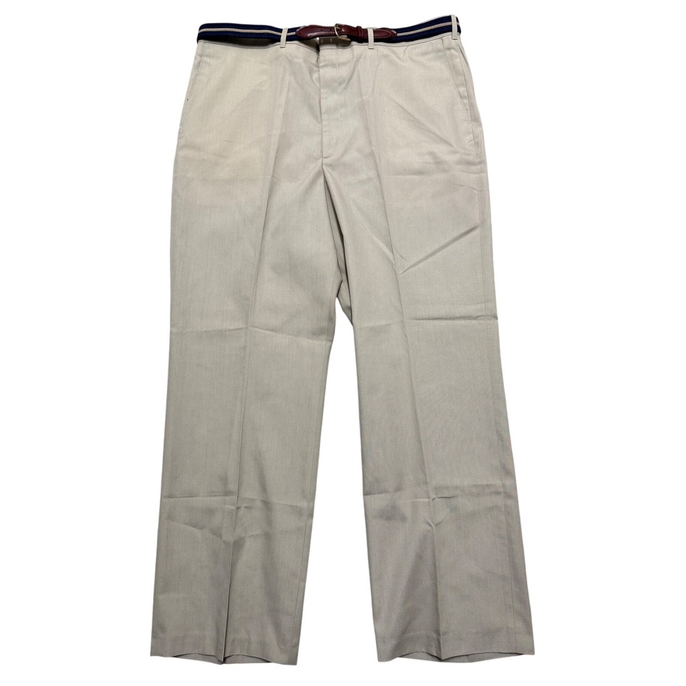 Haggar Mens 40x30 Khaki Dress Pants Vintage Slacks with Belt Made in USA NWT